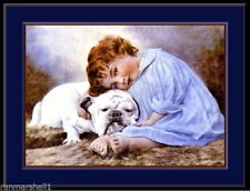 Usado, 93684 English Pet Bulldog Bull Puppy Dog & Child Wall Print Poster Plakat comprar usado  Enviando para Brazil