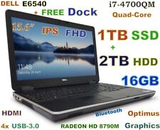 Used, 3D-Design DELL E6540 i7-Quad (1TB-SSD + 2TB HDD) 16GB 15.6 FHD HDMI + FREE Dock for sale  Shipping to South Africa