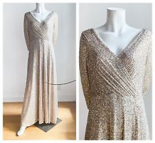 NWOT Oleg Cassini All Sequin Half Sleeve Classic Prom Wedding Gown 10 for sale  Shipping to South Africa