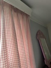FRENCH PLEAT LAURA ASHLEY MTMPINK COUNTRY CHIC CHECK GINGHAM MID LENGTH CURTAINS for sale  Shipping to South Africa