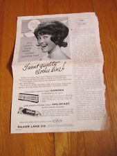 Silver Lake Co. Cordage Vtg Ad Holdfast Clothes Line/Restonic Mattress for sale  Shipping to South Africa
