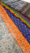 Usado, Pacote de 5 jardas de peças de tecido de seda pura vintage remanescentes de sari SL9 comprar usado  Enviando para Brazil