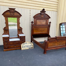 bedroom set walnut marble for sale  Mount Holly