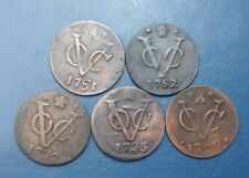Lotes de 5 monedas de dúo Voc holandesas 1751, 1752, 1732, 1735 y 1739_B8 segunda mano  Embacar hacia Argentina