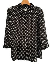 Usado, Blusa Susan Graver tamanho médio preta branca com botões bolinhas feminina comprar usado  Enviando para Brazil