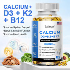 Cápsulas veganas de calcio con vitamina D3 + vitaminas premium K2 + B12 para soporte óseo segunda mano  Embacar hacia Argentina