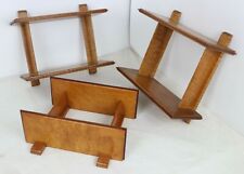Set of 3 Contemporary Tiger Maple Wooden Wall Hanging Knick Knack Shelves Shelf for sale  Oil City