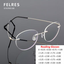 Óculos de leitura masculinos redondos anti luz azul liga de titânio sem aro comprar usado  Enviando para Brazil