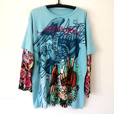 Camiseta masculina tatuagem manga longa Ed Hardy por Christian Audigier bronze livre tamanho XL comprar usado  Enviando para Brazil