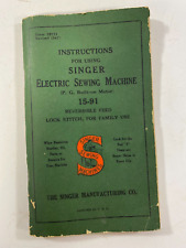 Manual de instruções Singer 15-91 máquina de costura elétrica livreto olho vermelho comprar usado  Enviando para Brazil