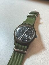 Timex relógio de campo militar campista masculino pulseira verde corda, estojo plástico verde, usado comprar usado  Enviando para Brazil