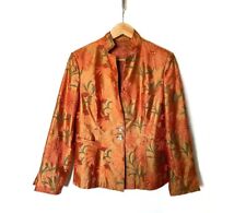 Habsburg Kleider Seda Floral Bordado Blazer Jaqueta Tamanho 8 42 M Laranja Boho comprar usado  Enviando para Brazil