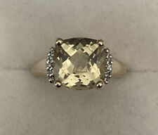 9ct Gold Citrine & Diamond Ring - Size M for sale  Shipping to South Africa