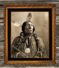 Used, Antique Photo Indian Chief Wolf Robe w/ Peace Medal Vintage Photo Print 8x10 for sale  Canada