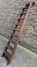 VINTAGE 9 TREAD LOFT/LIBRARY/SHOP  STYLE LADDER - SHELLAC SEALED & WAXED for sale  Shipping to South Africa