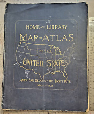 The Home & Library Map/Atlas of the United States-1915-American Geographic inst. comprar usado  Enviando para Brazil