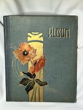 Álbum de libros de almacenamiento de fotos postales antiguas ~ flores estilo victoriano ~ VACÍO segunda mano  Embacar hacia Argentina