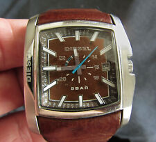 RARE  Diesel Watch, Brown Face DZ-1179, Only The Brave, Orig Brown Leather Band for sale  Shipping to South Africa