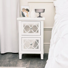 White mirrored bedside for sale  Shipping to Ireland