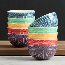Trudeau Tigelas 10 Peças Conjunto Multicolorido-Sopa/Salada Porcelana Tigelas, Luz, usado comprar usado  Enviando para Brazil