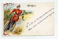 Art Nouveau. Mujer A Bicicleta, usado segunda mano  Embacar hacia Argentina