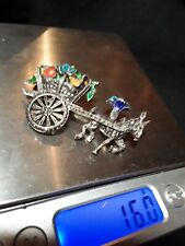 sterling cart flower brooch for sale  Memphis