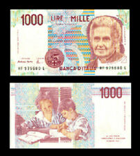 ITALIA - n°2 Banconote / Cartamoneta 1000 lire "MONTESSORI" 1990 -  (FDS) e (BB) usato  Villaricca