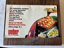 Vtg 1980 Weber Kettle Grill 59 Fabulous Recipes Booklet Instructions, used for sale  Shipping to South Africa
