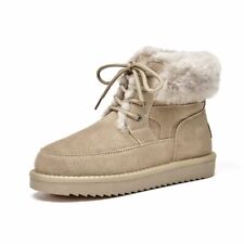 Snow Boots Women Cow Suede Leather Boots Warm Wool Ladies Winter Fur Shoes  for sale  Shipping to South Africa