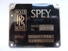 Placa de identificação do motor ROLLS ROYCE SPEY JET comprar usado  Enviando para Brazil