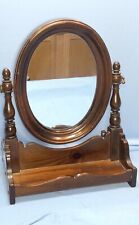 Bombay Ethan Allen? Wood Dresser Vanity Shaving Table Oval Mirror 19x15 Make up for sale  Shipping to South Africa