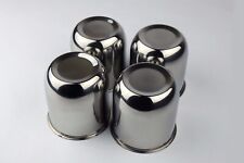 4 Stainless Steel Center Caps Fit 3.25" Trailer Wheel Rims Center Bore for sale  Shipping to South Africa