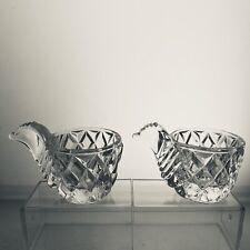 Used, Vintage Cut Glass Egg Cup x2 Egg Cups Pair Chicken Diamond Pattern Round Clear for sale  Shipping to South Africa