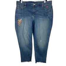 Jeans jeans feminino Lane Bryant perna reta plus size 24 adesivos de caveira e flor  comprar usado  Enviando para Brazil