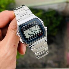 NEW CASIO Retro Classic Unisex Digital Steel Bracelet Watch A168WA-1YES Silver for sale  Shipping to South Africa