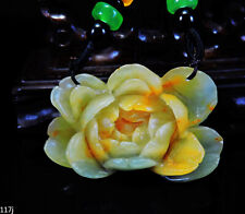 Pingente de jade 100% natural esculpido à mão colar de jade flor de peônia 117j, usado comprar usado  Enviando para Brazil