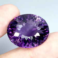 Oval Fancy Cut Natural Purple Amethyst 35.13ct 24x19mm Marvelous Big Gemstone for sale  Shipping to South Africa
