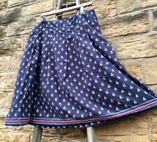 Used, SEASALT Plant Pot Cotton Skirt Navy Boat Yacht Print Fit N Flare Size 16 Summer for sale  SHEFFIELD