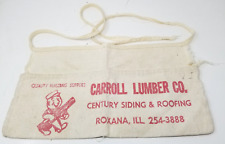 Carroll Lumber Co Work Apron Canvas Roxana Illinois Century Siding Roofing 1950s for sale  Shipping to South Africa