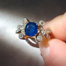 Used, Vintage/antique Belle Epoque sapphire and diamond set platinum and gold ring for sale  LONDON