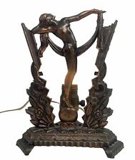 Lámpara de mesa de bronce de metal vintage Art Deco desnuda para dama bailarina, usado segunda mano  Embacar hacia Argentina