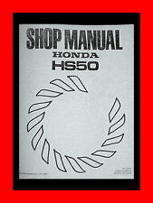 Honda HS50 HS70 HS80 Snowblower 2-Stage Repair Manual track wheel drive  for sale  Shrewsbury