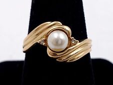 5 pearl sz ring 10kt diamonds for sale  Salinas