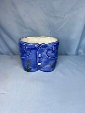 Jeans decorativo Narce By Pattee azul cerâmica acabamento brilhante plantador vaso de flores  comprar usado  Enviando para Brazil