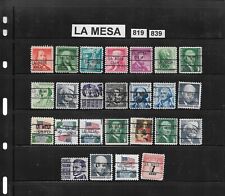 CA Precancelaciones: Tipos La Mesa 819/839; Emisiones Años 50-70; 25 Diferentes segunda mano  Embacar hacia Argentina