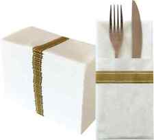 50 peças guardanapos de linho Gold Line com bolso de talheres embutido, descartáveis comprar usado  Enviando para Brazil