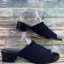 Munro Slide Sandal Womens Size 9 Narrow Black Open Toe Slip On Block Heel, used for sale  Shipping to South Africa