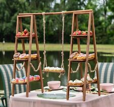 Double 3 Tier Display Stand + 3 Swing Dish, Party Cheese Dessert Food Appetizer for sale  Shipping to South Africa