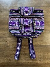 Mochila Pinzon tecido asteca mexicano cobertor multicolorida hippie boho roxo rasta comprar usado  Enviando para Brazil