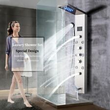 Panel prysznicowy ze stali nierdzewnej LED deszcz wodospad masaż wieża prysznicowa system krany na sprzedaż  Wysyłka do Poland
